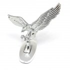 US 3D Emblem Car Logo Front Hood Ornament Car Cover Chrome Eagle Badge for Auto Car Silver-white