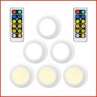 US 3pcs Wireless Led Cabinet Lamp 2 Switching Modes Puck Night Light With Remote Control 6 x Light + 2 x Remote Control