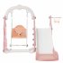 US 4 In 1 Toddler Slide Swing Set Freestanding Slide Climber Playset With Basketball Hoop Indoor Outdoor Playground Equipment For Kids Gifts Pink White