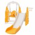 US 4 In 1 Toddler Slide Swing Set Freestanding Slide Climber Playset With Basketball Hoop Indoor Outdoor Playground Equipment For Kids Gifts Pink White