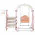 US 4 In 1 Toddler Slide Swing Set Freestanding Slide Climber Playset With Basketball Hoop Indoor Outdoor Playground Equipment For Kids Gifts Pink White