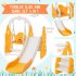 US 4 In 1 Toddler Slide Swing Set Freestanding Slide Climber Playset With Basketball Hoop Indoor Outdoor Playground Equipment For Kids Gifts Pink White