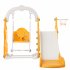 US 4 In 1 Toddler Slide Swing Set Freestanding Slide Climber Playset With Basketball Hoop Indoor Outdoor Playground Equipment For Kids Gifts Pink White