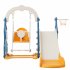 US 4 In 1 Toddler Slide Swing Set Freestanding Slide Climber Playset With Basketball Hoop Indoor Outdoor Playground Equipment For Kids Gifts Pink White