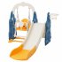 US 4 In 1 Toddler Slide Swing Set Freestanding Slide Climber Playset With Basketball Hoop Indoor Outdoor Playground Equipment For Kids Gifts Pink White