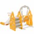 US 4 In 1 Toddler Slide Swing Set Freestanding Slide Climber Playset With Basketball Hoop Indoor Outdoor Playground Equipment For Kids Gifts Pink White