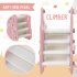 US 4 In 1 Toddler Slide Swing Set Freestanding Slide Climber Playset With Basketball Hoop Indoor Outdoor Playground Equipment For Kids Gifts Pink White