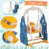 US 4 In 1 Toddler Slide Swing Set Freestanding Slide Climber Playset With Basketball Hoop Indoor Outdoor Playground Equipment For Kids Gifts Pink White