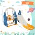 US 4 In 1 Toddler Slide Swing Set Freestanding Slide Climber Playset With Basketball Hoop Indoor Outdoor Playground Equipment For Kids Gifts Pink White