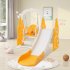 US 4 In 1 Toddler Slide Swing Set Freestanding Slide Climber Playset With Basketball Hoop Indoor Outdoor Playground Equipment For Kids Gifts Pink White