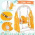 US 4 In 1 Toddler Slide Swing Set Freestanding Slide Climber Playset With Basketball Hoop Indoor Outdoor Playground Equipment For Kids Gifts Pink White