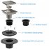 US 4 Inch Square Shower Floor Drain Brushed Nickel High Flow Shower Drain Kit with Flange Removable Grid Cover and Hair Filter