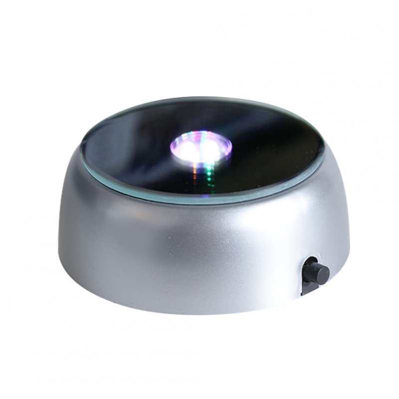 US 4 LED Luminous Base Light Colorful Round Stand Base for Cocktail Crystal Glass Transparent Objects Display Colorful Gradient