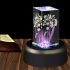 US 4 LED Luminous Base Light Colorful Round Stand Base for Cocktail Crystal Glass Transparent Objects Display Colorful Gradient