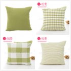 US WHIZMAX 4pcs Throw Pillow Cover Plaid Pattern Sofa Cushion Pillowcase without Core 45x45cm Green