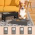 US 4 Sizes Bowl Stand Feeder Adjustable Heights Stainless Steel Food Water Bowls For Large Medium Small Cats Dog slow food bowl  gray