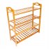 US 4 Tiers Bamboo Shoe Rack Simple Assembly Shoe Shelf Organizer for Heels Boot Slippers Wood color
