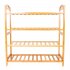 US 4 Tiers Bamboo Shoe Rack Simple Assembly Shoe Shelf Organizer for Heels Boot Slippers Wood color