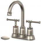 US 4 inch Classical Bathroom Faucets for Sink 2 Holes 3 Holes Brushed Nickel