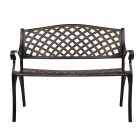 US 40.5 inch Outdoor Cast Aluminum Bench With Mesh Backrest Heavy Duty Rust Free For Front Porch Backyard Lawn Garden Pool Deck bench