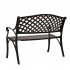US 40 5 inch Outdoor Cast Aluminum Bench With Mesh Backrest Heavy Duty Rust Free For Front Porch Backyard Lawn Garden Pool Deck bench