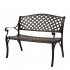 US 40 5 inch Outdoor Cast Aluminum Bench With Mesh Backrest Heavy Duty Rust Free For Front Porch Backyard Lawn Garden Pool Deck bench