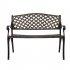 US 40 5 inch Outdoor Cast Aluminum Bench With Mesh Backrest Heavy Duty Rust Free For Front Porch Backyard Lawn Garden Pool Deck bench