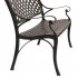 US 40 5 inch Outdoor Cast Aluminum Bench With Mesh Backrest Heavy Duty Rust Free For Front Porch Backyard Lawn Garden Pool Deck bench
