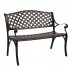 US 40 5 inch Outdoor Cast Aluminum Bench With Mesh Backrest Heavy Duty Rust Free For Front Porch Backyard Lawn Garden Pool Deck bench