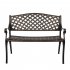 US 40 5 inch Outdoor Cast Aluminum Bench With Mesh Backrest Heavy Duty Rust Free For Front Porch Backyard Lawn Garden Pool Deck bench