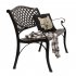 US 40 5 inch Outdoor Cast Aluminum Bench With Mesh Backrest Heavy Duty Rust Free For Front Porch Backyard Lawn Garden Pool Deck bench
