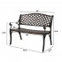 US 40 5 inch Outdoor Cast Aluminum Bench With Mesh Backrest Heavy Duty Rust Free For Front Porch Backyard Lawn Garden Pool Deck bench