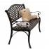 US 40 5 inch Outdoor Cast Aluminum Bench With Mesh Backrest Heavy Duty Rust Free For Front Porch Backyard Lawn Garden Pool Deck bench