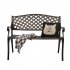 US 40 5 inch Outdoor Cast Aluminum Bench With Mesh Backrest Heavy Duty Rust Free For Front Porch Backyard Lawn Garden Pool Deck bench
