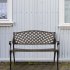 US 40 5 inch Outdoor Cast Aluminum Bench With Mesh Backrest Heavy Duty Rust Free For Front Porch Backyard Lawn Garden Pool Deck bench