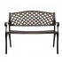 US 40 5 inch Outdoor Cast Aluminum Bench With Mesh Backrest Heavy Duty Rust Free For Front Porch Backyard Lawn Garden Pool Deck bench