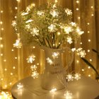 US 40 LED 6 Meters Christmas Party Wedding Outdoor Decor Snowflake Light String Warm White