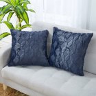 US 45x45cm Pillowcase Geometric Diamond Block pattern Plush Cushion Cover Simple Home Sofa Cushion Decoration Pillowcase For Living Room Bedroom Dark blue