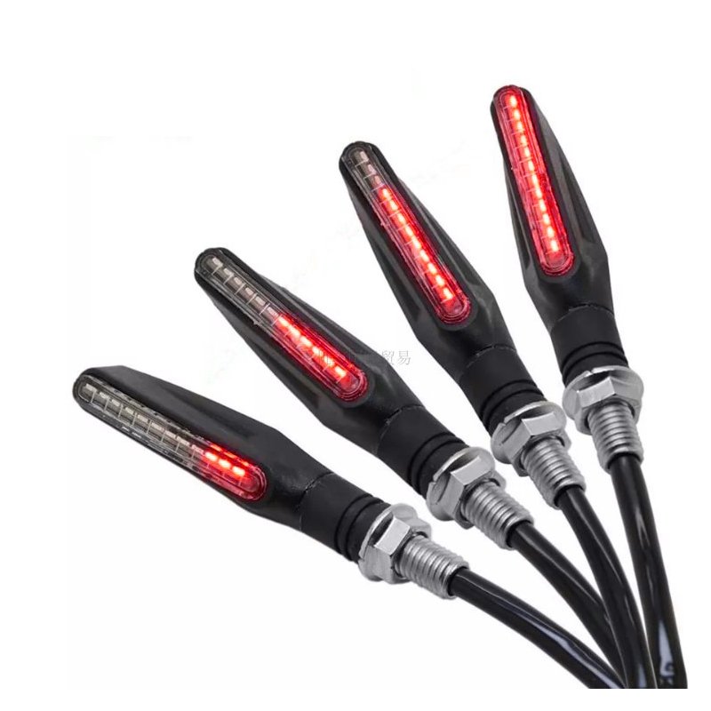 US 4pcs 12V 12LED Flowing LED Motorcycle Turn Signal Indicators Lights Red light
