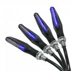 US 4pcs 12V 12LED Flowing LED Motorcycle Turn Signal Indicators Lights Blue light