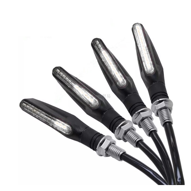 US 4pcs 12V 12LED Flowing LED Motorcycle Turn Signal Indicators Lights White light