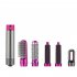 US 5 in 1 Hair Dryer Hot Comb Set Automatic Curling Iron Multi functional Styling Tool Rose red US plug