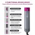 US 5 in 1 Hair Dryer Hot Comb Set Automatic Curling Iron Multi functional Styling Tool Rose red US plug