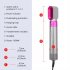 US 5 in 1 Hair Dryer Hot Comb Set Automatic Curling Iron Multi functional Styling Tool Rose red US plug