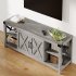 US 59 Inch TV Stand for TV up to 50 60 65 Inches Farmhouse Wood TV Cabinet Entertainment Center with Storage and 3 Tier Adjustable Shelves