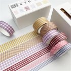 US 5m/roll 6 Rolls Washi Tape Set Candy Color Decorative Tapes For Diy Craft Wrapping Scrapbook basic plaid