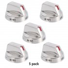 US 5pcs Chrome Brushed Burner Control Knob Replacement Dg64-00473a For Oven Gas Stove Chrome brushed
