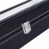 US 6 Compartment Slots Watch Box Organizer Portable Practical Leather Watch Collection Storage Box For Men Women black