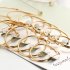 US 6 Pairs Women Fashion Simple Rock Exaggeration Circle Hoop Earrings Set Punk Hoop Earrings  Gold
