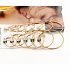 US 6 Pairs Women Fashion Simple Rock Exaggeration Circle Hoop Earrings Set Punk Hoop Earrings  Gold